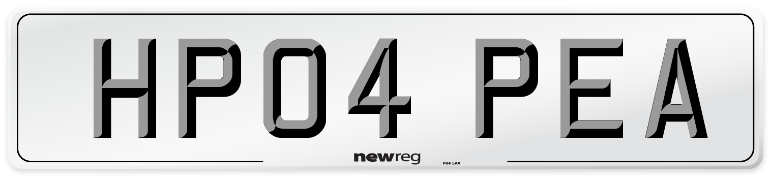 HP04 PEA Number Plate from New Reg